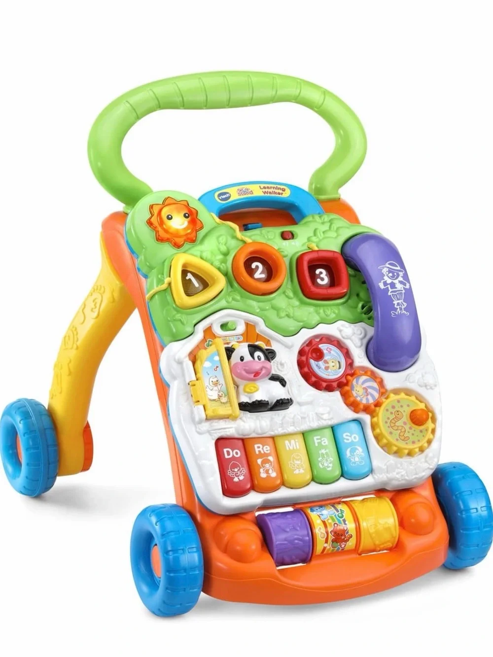 VTECH Baby Walker with Piano and Play Panel - Green/Orange